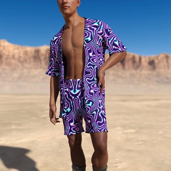 Candy Catz Celestial Liquid Mens Half Robe for Raves Festival Parties Size XS - Picture 1 of 5